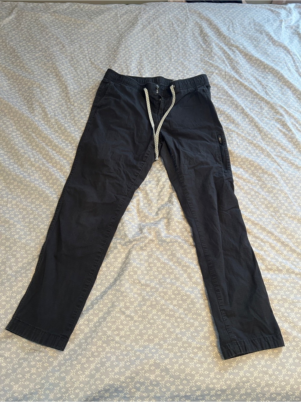 Vuori Women Ripstop Pant Charcoal Canvas Drawstring Tapered VW401 Medium